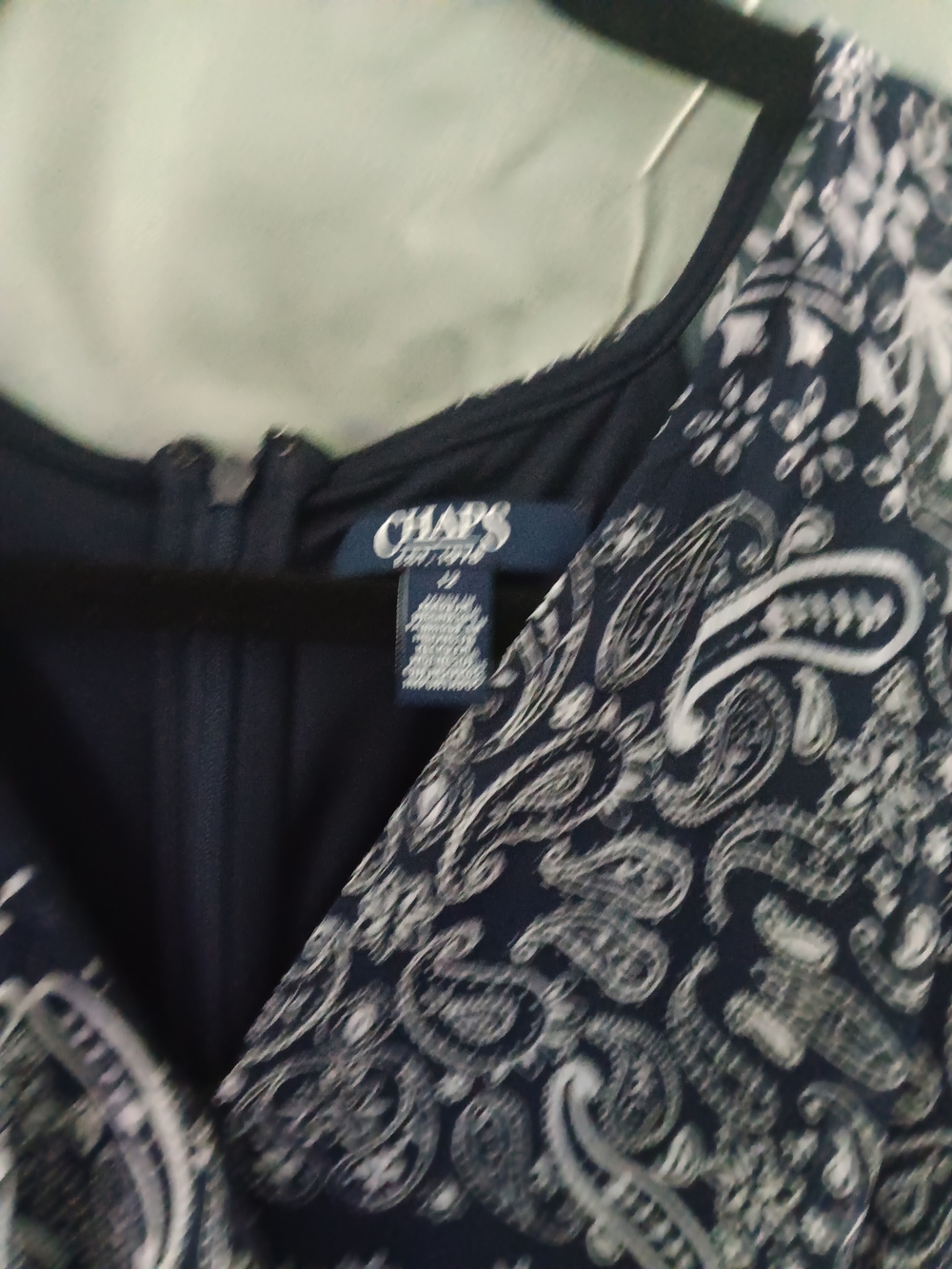 Chaps Navy and White Paisley Dress